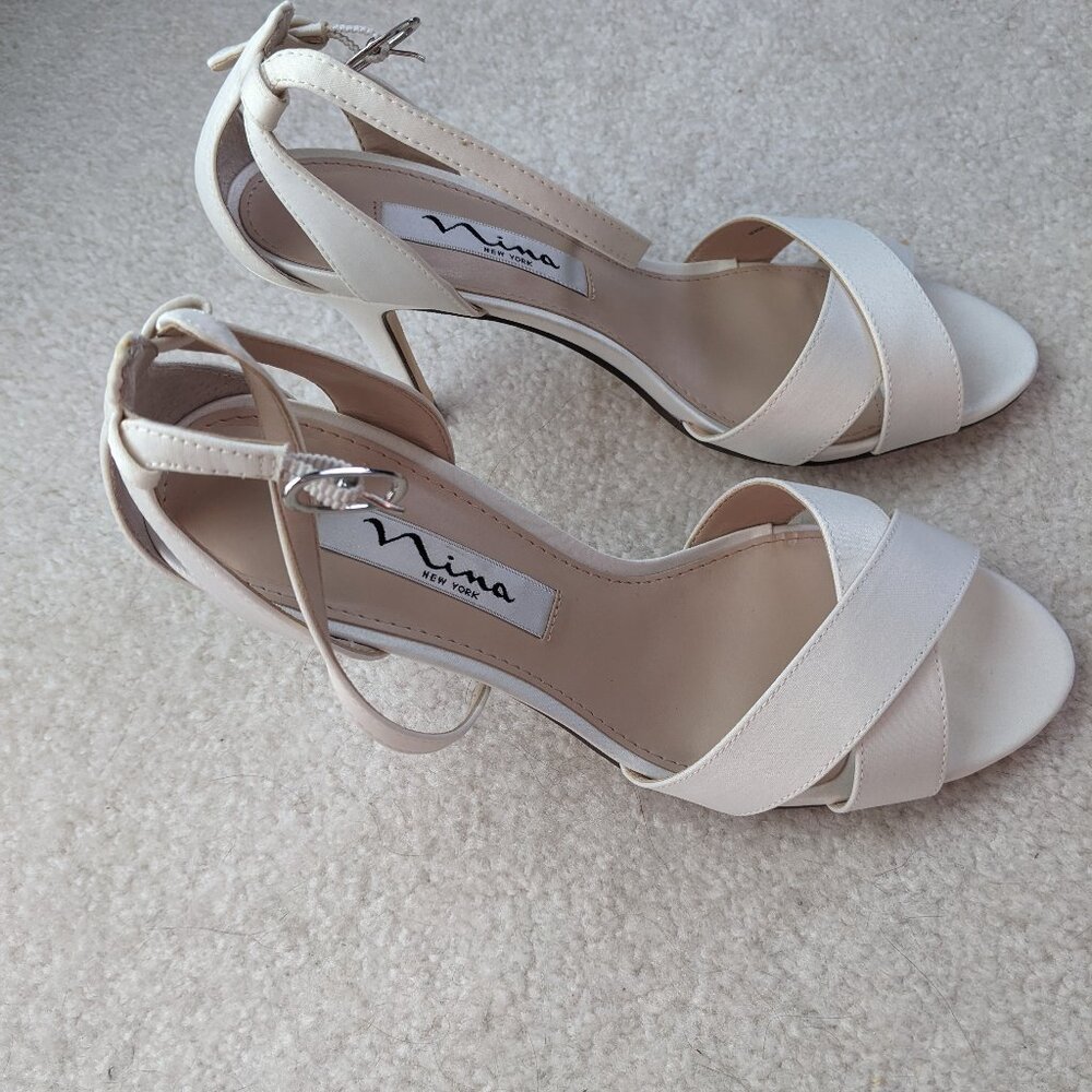 Ivory satin shoes
